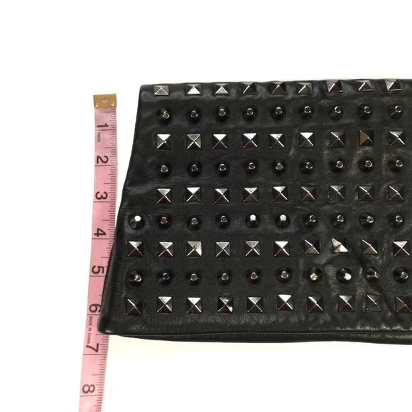 RomyGold Studded Leather Clutch purse